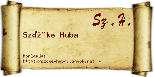 Szőke Huba névjegykártya